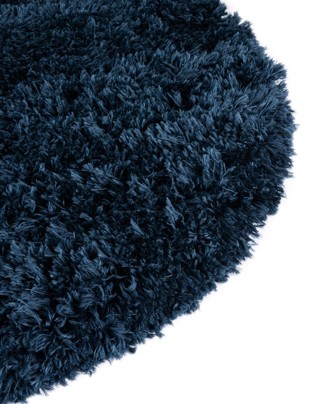 Cobalt 4' 1 x 4' 1 Infinity Shag Round Area Rug Thick Soft Touch Fluffy & Plush Shaggy Pile 100% Polypropylene With Jute Backing Solid Color Minimalist Carpet for Sale at Rug Engine