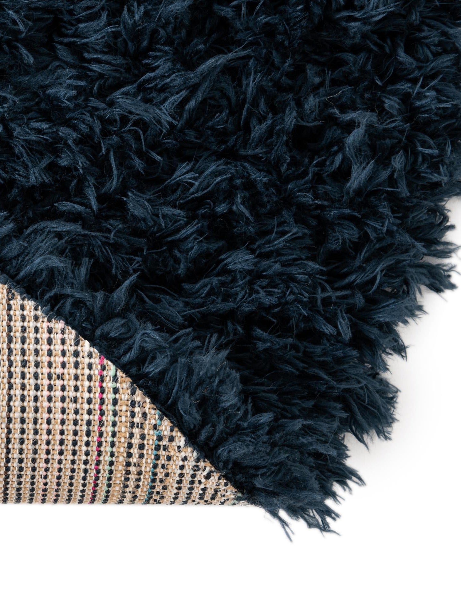 Cobalt 6' 7 x 6' 7 Infinity Shag Round Area Rug Thick Soft Touch Fluffy & Plush Shaggy Pile 100% Polypropylene With Jute Backing Solid Color Minimalist Carpet for Sale at Rug Engine