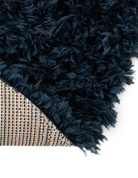 Cobalt 6' 7 x 6' 7 Infinity Shag Round Area Rug Thick Soft Touch Fluffy & Plush Shaggy Pile 100% Polypropylene With Jute Backing Solid Color Minimalist Carpet for Sale at Rug Engine