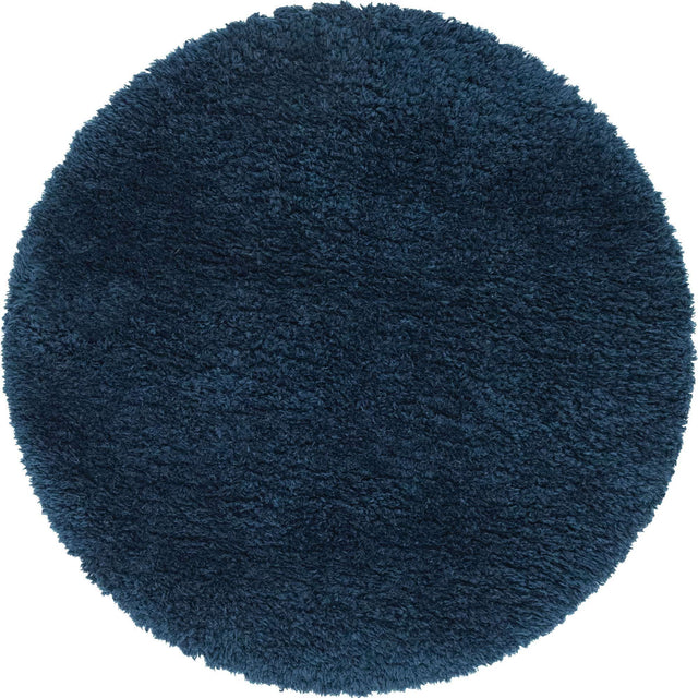 Cobalt 5' 1 x 5' 1 Infinity Shag Round Area Rug Thick Soft Touch Fluffy & Plush Shaggy Pile 100% Polypropylene With Jute Backing Solid Color Minimalist Carpet for Sale at Rug Engine
