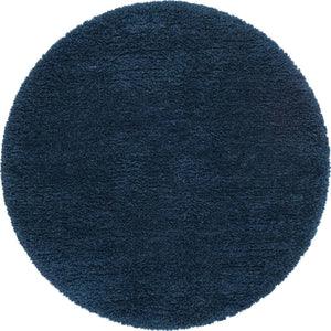 Cobalt 6' 7 x 6' 7 Infinity Shag Round Area Rug Thick Soft Touch Fluffy & Plush Shaggy Pile 100% Polypropylene With Jute Backing Solid Color Minimalist Carpet for Sale at Rug Engine