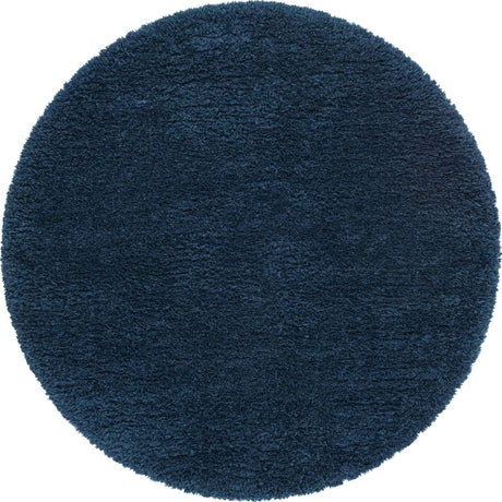 Cobalt 6' 7 x 6' 7 Infinity Shag Round Area Rug Thick Soft Touch Fluffy & Plush Shaggy Pile 100% Polypropylene With Jute Backing Solid Color Minimalist Carpet for Sale at Rug Engine