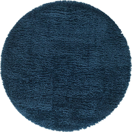 Cobalt 6' 1 x 6' 1 Infinity Shag Round Area Rug Thick Soft Touch Fluffy & Plush Shaggy Pile 100% Polypropylene With Jute Backing Solid Color Minimalist Carpet for Sale at Rug Engine
