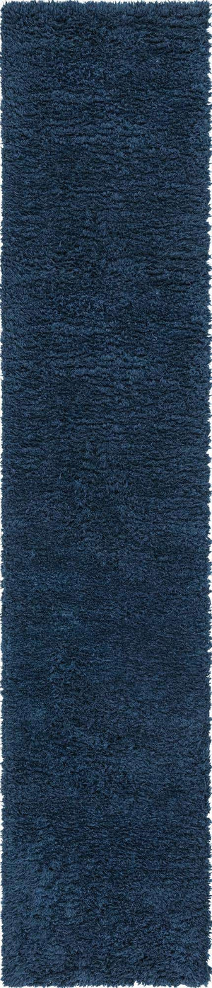 Cobalt 2' 7 x 13' 1 Infinity Shag Runner Area Rug Thick Soft Touch Fluffy & Plush Shaggy Pile 100% Polypropylene With Jute Backing Solid Color Minimalist Carpet for Sale at Rug Engine
