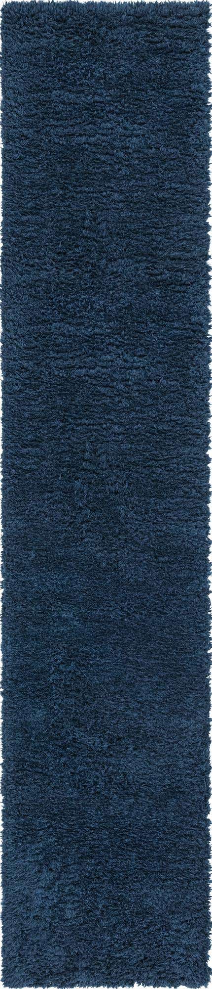 Cobalt 2' 7 x 13' 1 Infinity Shag Runner Area Rug Thick Soft Touch Fluffy & Plush Shaggy Pile 100% Polypropylene With Jute Backing Solid Color Minimalist Carpet for Sale at Rug Engine