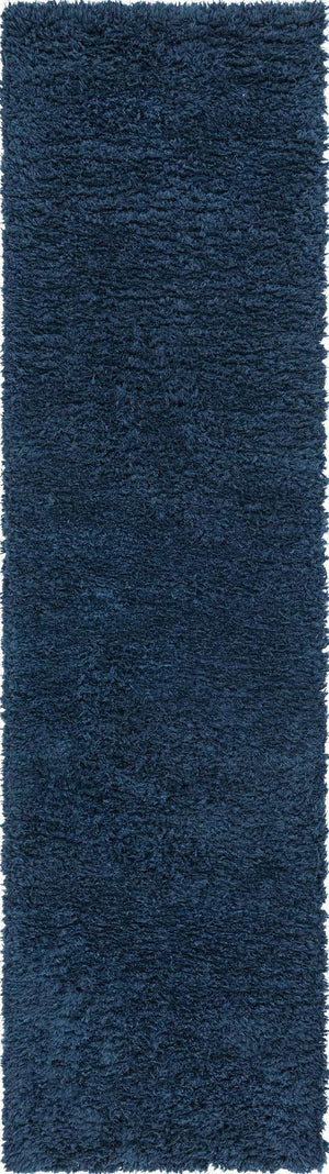 Cobalt 2' 7 x 10' Infinity Shag Runner Area Rug Thick Soft Touch Fluffy & Plush Shaggy Pile 100% Polypropylene With Jute Backing Solid Color Minimalist Carpet for Sale at Rug Engine
