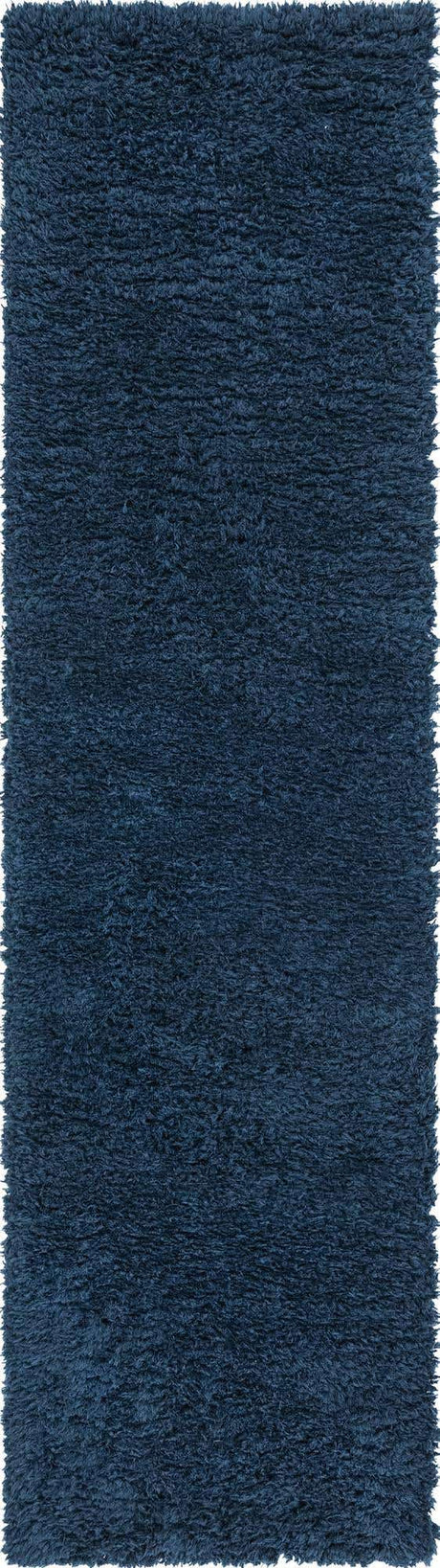 Cobalt 2' 7 x 10' Infinity Shag Runner Area Rug Thick Soft Touch Fluffy & Plush Shaggy Pile 100% Polypropylene With Jute Backing Solid Color Minimalist Carpet for Sale at Rug Engine
