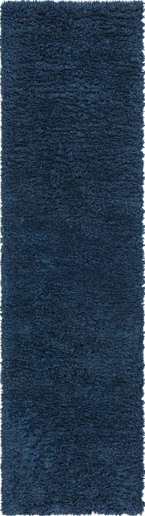Cobalt 2' 7 x 10' Infinity Shag Runner Area Rug Thick Soft Touch Fluffy & Plush Shaggy Pile 100% Polypropylene With Jute Backing Solid Color Minimalist Carpet for Sale at Rug Engine