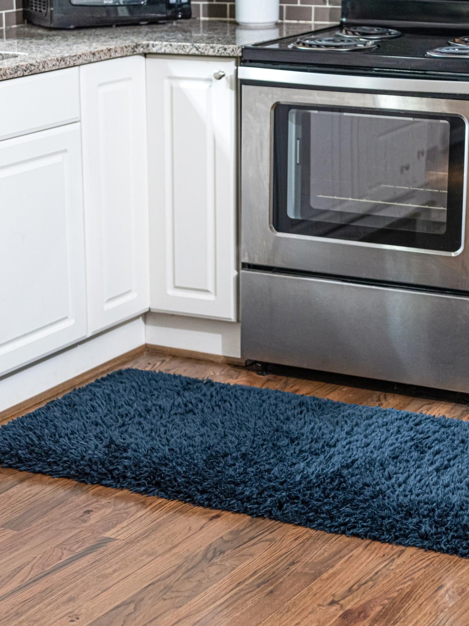 Cobalt 2' x 6' 5 Infinity Shag Runner Area Rug Thick Soft Touch Fluffy & Plush Shaggy Pile 100% Polypropylene With Jute Backing Solid Color Minimalist Carpet for Sale at Rug Engine