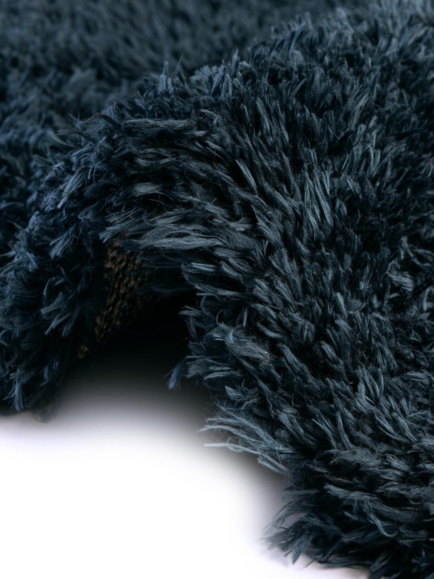 Cobalt 2' x 6' 5 Infinity Shag Runner Area Rug Thick Soft Touch Fluffy & Plush Shaggy Pile 100% Polypropylene With Jute Backing Solid Color Minimalist Carpet for Sale at Rug Engine