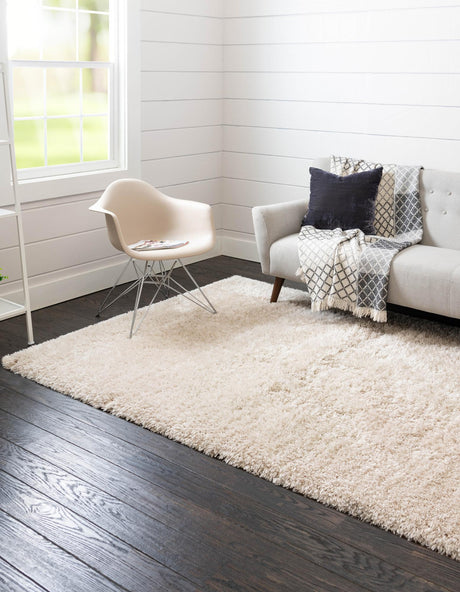 Linen 8' x 11' Infinity Shag Rectangle Area Rug Thick Soft Touch Fluffy & Plush Shaggy Pile 100% Polypropylene With Jute Backing Solid Color Minimalist Carpet for Sale at Rug Engine