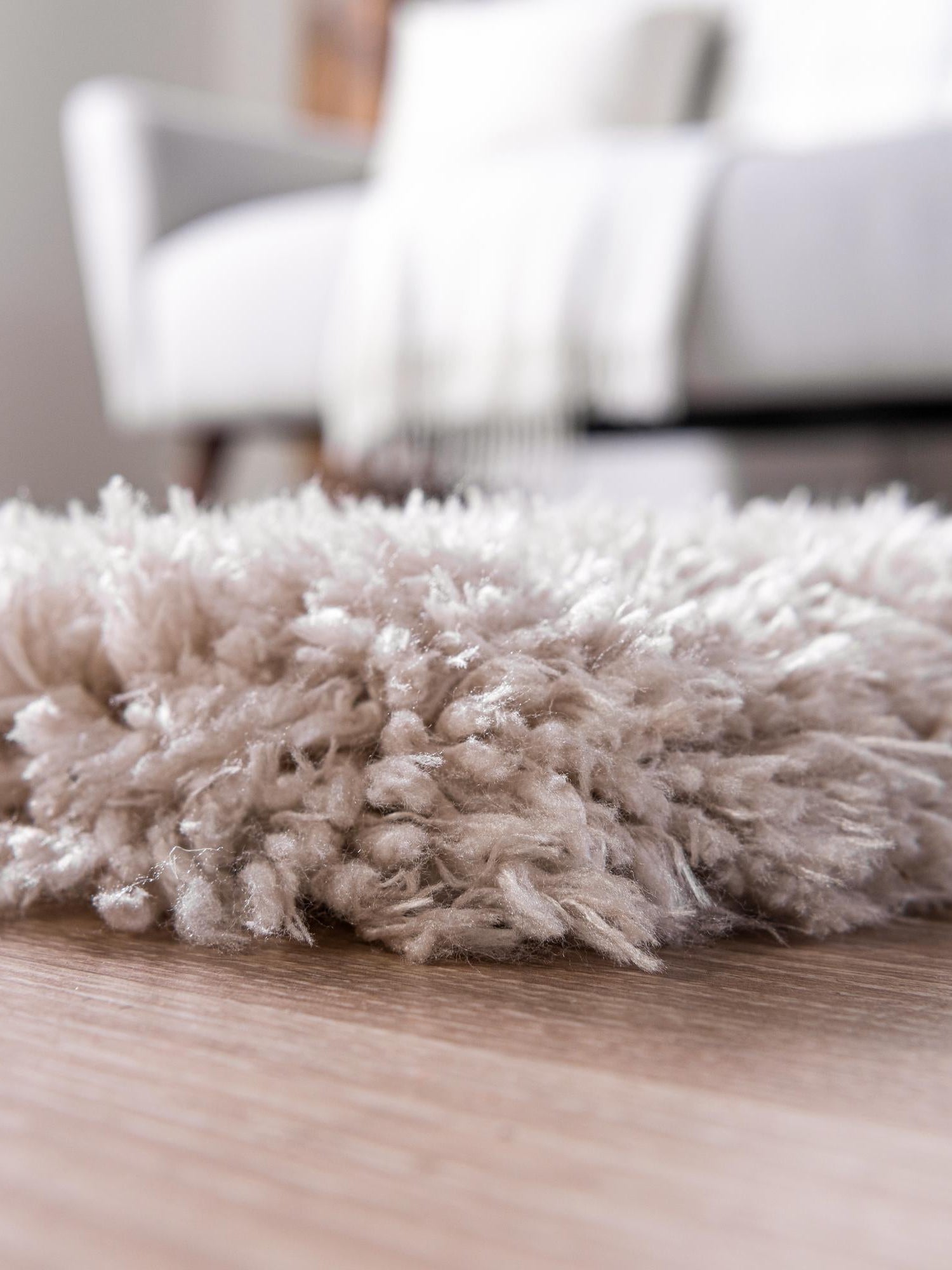 Linen 7' 1 x 10' Infinity Shag Rectangle Area Rug Thick Soft Touch Fluffy & Plush Shaggy Pile 100% Polypropylene With Jute Backing Solid Color Minimalist Carpet for Sale at Rug Engine