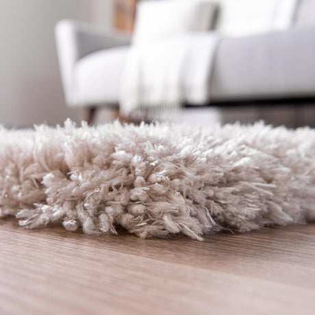 Linen 3' 3 x 5' 3 Infinity Shag Rectangle Area Rug Thick Soft Touch Fluffy & Plush Shaggy Pile 100% Polypropylene With Jute Backing Solid Color Minimalist Carpet for Sale at Rug Engine