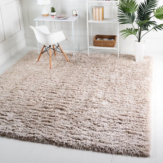 Linen 8' x 8' Infinity Shag Square Area Rug Thick Soft Touch Fluffy & Plush Shaggy Pile 100% Polypropylene With Jute Backing Solid Color Minimalist Carpet for Sale at Rug Engine