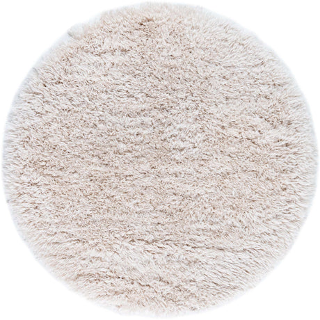 Linen 3' 3 x 3' 3 Infinity Shag Round Area Rug Thick Soft Touch Fluffy & Plush Shaggy Pile 100% Polypropylene With Jute Backing Solid Color Minimalist Carpet for Sale at Rug Engine