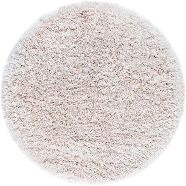 Linen 3' 3 x 3' 3 Infinity Shag Round Area Rug Thick Soft Touch Fluffy & Plush Shaggy Pile 100% Polypropylene With Jute Backing Solid Color Minimalist Carpet for Sale at Rug Engine