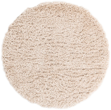Linen 5' 1 x 5' 1 Infinity Shag Round Area Rug Thick Soft Touch Fluffy & Plush Shaggy Pile 100% Polypropylene With Jute Backing Solid Color Minimalist Carpet for Sale at Rug Engine