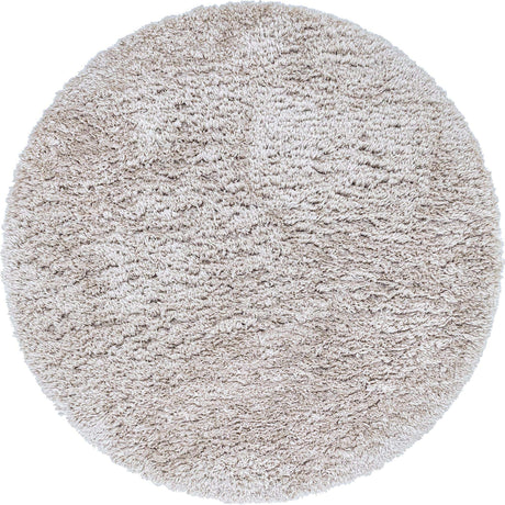Linen 6' 7 x 6' 7 Infinity Shag Round Area Rug Thick Soft Touch Fluffy & Plush Shaggy Pile 100% Polypropylene With Jute Backing Solid Color Minimalist Carpet for Sale at Rug Engine