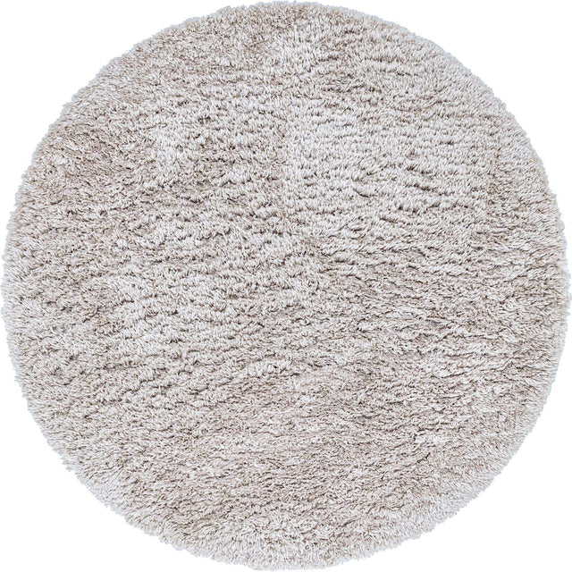 Linen 6' 7 x 6' 7 Infinity Shag Round Area Rug Thick Soft Touch Fluffy & Plush Shaggy Pile 100% Polypropylene With Jute Backing Solid Color Minimalist Carpet for Sale at Rug Engine