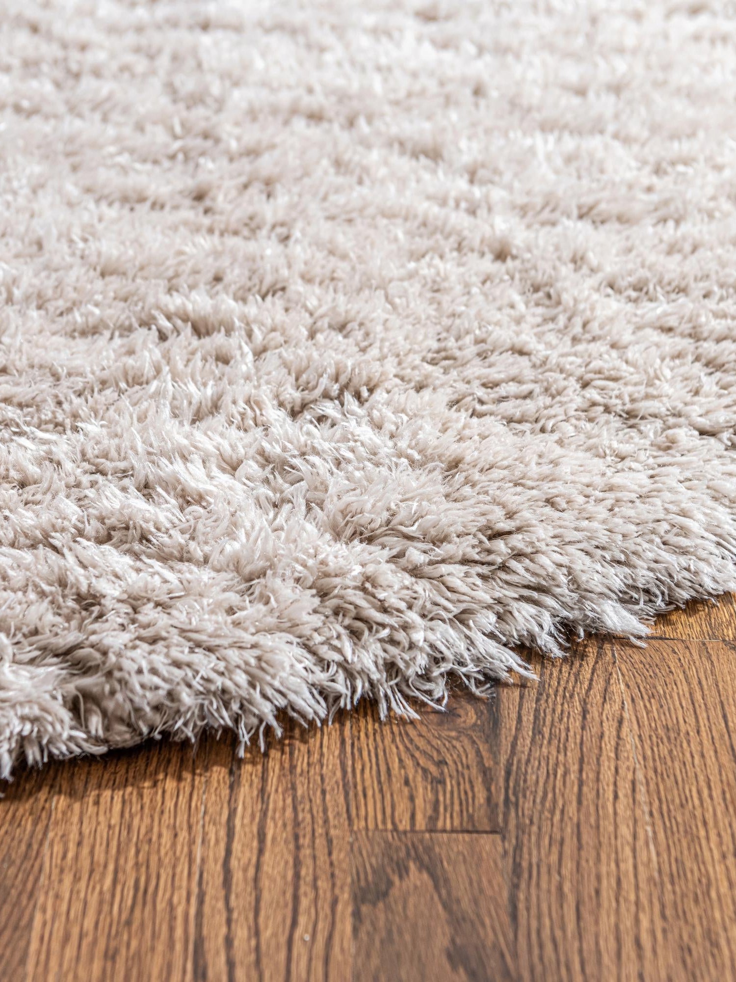 Linen 6' 7 x 6' 7 Infinity Shag Round Area Rug Thick Soft Touch Fluffy & Plush Shaggy Pile 100% Polypropylene With Jute Backing Solid Color Minimalist Carpet for Sale at Rug Engine