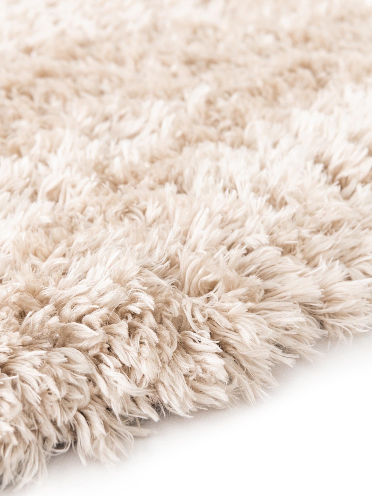 Linen 4' 1 x 4' 1 Infinity Shag Round Area Rug Thick Soft Touch Fluffy & Plush Shaggy Pile 100% Polypropylene With Jute Backing Solid Color Minimalist Carpet for Sale at Rug Engine