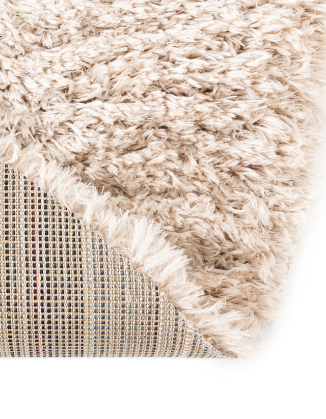 Linen 4' 1 x 4' 1 Infinity Shag Round Area Rug Thick Soft Touch Fluffy & Plush Shaggy Pile 100% Polypropylene With Jute Backing Solid Color Minimalist Carpet for Sale at Rug Engine