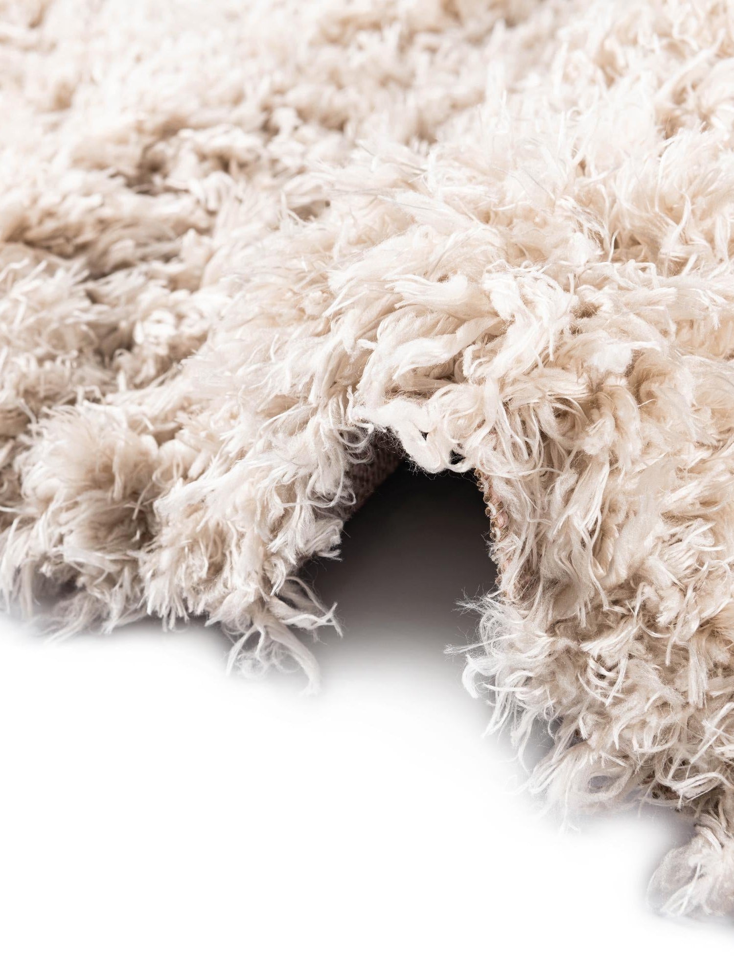 Linen 3' 3 x 3' 3 Infinity Shag Round Area Rug Thick Soft Touch Fluffy & Plush Shaggy Pile 100% Polypropylene With Jute Backing Solid Color Minimalist Carpet for Sale at Rug Engine