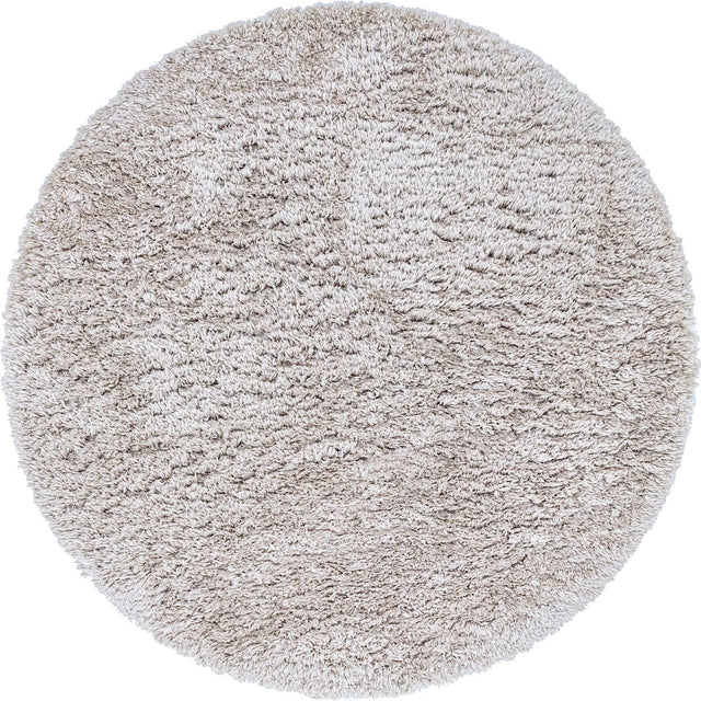 Linen 6' 1 x 6' 1 Infinity Shag Round Area Rug Thick Soft Touch Fluffy & Plush Shaggy Pile 100% Polypropylene With Jute Backing Solid Color Minimalist Carpet for Sale at Rug Engine