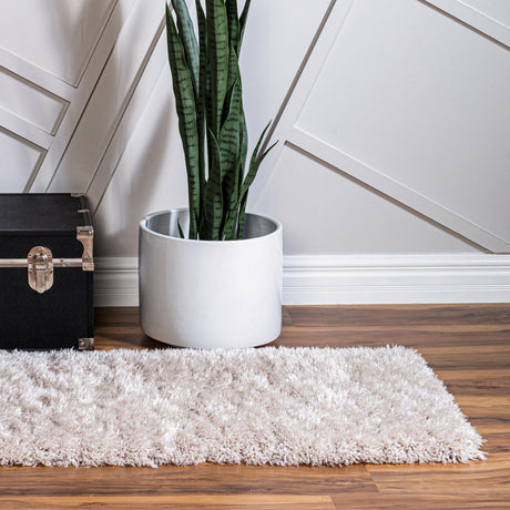 Linen 2' 7 x 10' Infinity Shag Runner Area Rug Thick Soft Touch Fluffy & Plush Shaggy Pile 100% Polypropylene With Jute Backing Solid Color Minimalist Carpet for Sale at Rug Engine