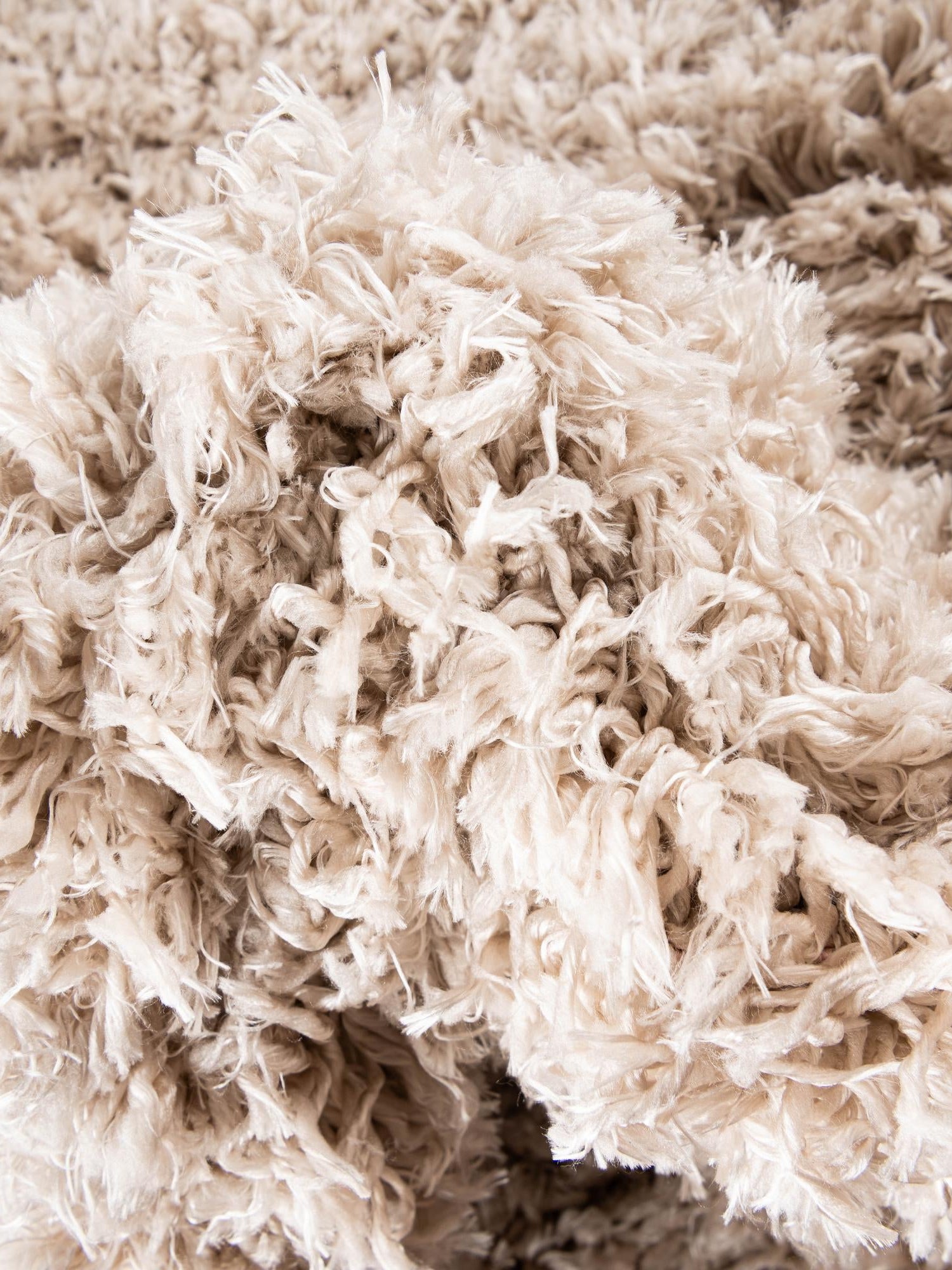 Linen 2' x 6' 5 Infinity Shag Runner Area Rug Thick Soft Touch Fluffy & Plush Shaggy Pile 100% Polypropylene With Jute Backing Solid Color Minimalist Carpet for Sale at Rug Engine
