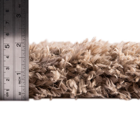 Khaki 8' x 10' Infinity Shag Rectangle Area Rug Thick Soft Touch Fluffy & Plush Shaggy Pile 100% Polypropylene With Jute Backing Solid Color Minimalist Carpet for Sale at Rug Engine
