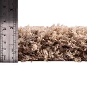 Khaki 4' 1 x 6' 1 Infinity Shag Rectangle Area Rug Thick Soft Touch Fluffy & Plush Shaggy Pile 100% Polypropylene With Jute Backing Solid Color Minimalist Carpet for Sale at Rug Engine