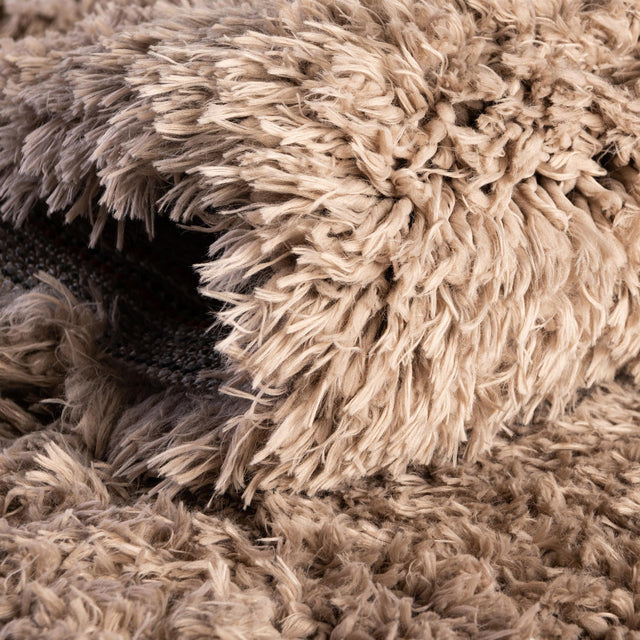Khaki 4' 1 x 6' 1 Infinity Shag Rectangle Area Rug Thick Soft Touch Fluffy & Plush Shaggy Pile 100% Polypropylene With Jute Backing Solid Color Minimalist Carpet for Sale at Rug Engine