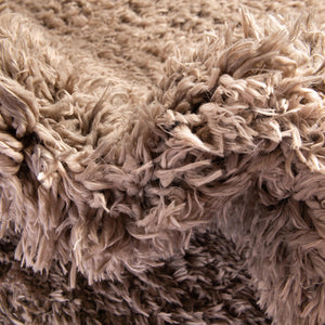 Khaki 4' 1 x 6' 1 Infinity Shag Rectangle Area Rug Thick Soft Touch Fluffy & Plush Shaggy Pile 100% Polypropylene With Jute Backing Solid Color Minimalist Carpet for Sale at Rug Engine