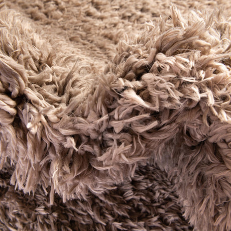 Khaki 4' 1 x 6' 1 Infinity Shag Rectangle Area Rug Thick Soft Touch Fluffy & Plush Shaggy Pile 100% Polypropylene With Jute Backing Solid Color Minimalist Carpet for Sale at Rug Engine