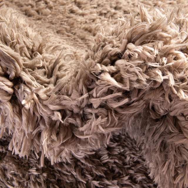 Khaki 4' 1 x 6' 1 Infinity Shag Rectangle Area Rug Thick Soft Touch Fluffy & Plush Shaggy Pile 100% Polypropylene With Jute Backing Solid Color Minimalist Carpet for Sale at Rug Engine