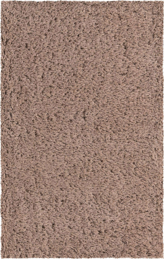 Khaki 3' 3 x 5' 3 Infinity Shag Rectangle Area Rug Thick Soft Touch Fluffy & Plush Shaggy Pile 100% Polypropylene With Jute Backing Solid Color Minimalist Carpet for Sale at Rug Engine
