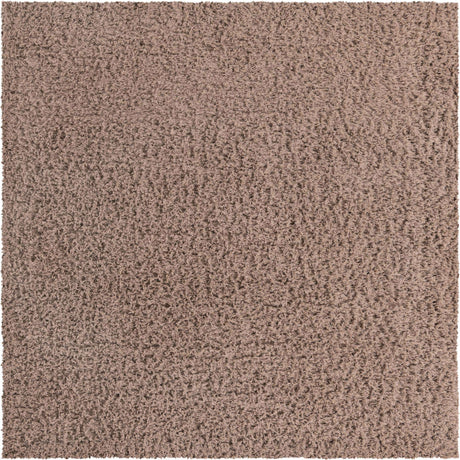Khaki 8' x 8' Infinity Shag Square Area Rug Thick Soft Touch Fluffy & Plush Shaggy Pile 100% Polypropylene With Jute Backing Solid Color Minimalist Carpet for Sale at Rug Engine