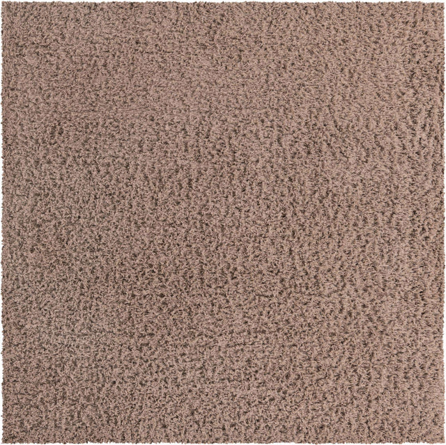 Khaki 8' x 8' Infinity Shag Square Area Rug Thick Soft Touch Fluffy & Plush Shaggy Pile 100% Polypropylene With Jute Backing Solid Color Minimalist Carpet for Sale at Rug Engine
