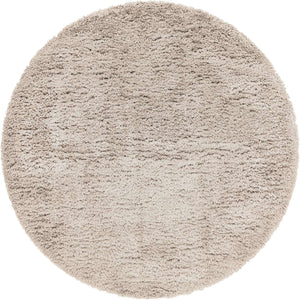 Khaki 8' x 8' Infinity Shag Round Area Rug Thick Soft Touch Fluffy & Plush Shaggy Pile 100% Polypropylene With Jute Backing Solid Color Minimalist Carpet for Sale at Rug Engine