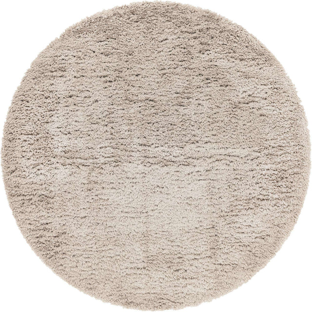 Khaki 8' x 8' Infinity Shag Round Area Rug Thick Soft Touch Fluffy & Plush Shaggy Pile 100% Polypropylene With Jute Backing Solid Color Minimalist Carpet for Sale at Rug Engine