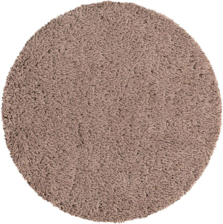 Khaki 4' 1 x 4' 1 Infinity Shag Round Area Rug Thick Soft Touch Fluffy & Plush Shaggy Pile 100% Polypropylene With Jute Backing Solid Color Minimalist Carpet for Sale at Rug Engine