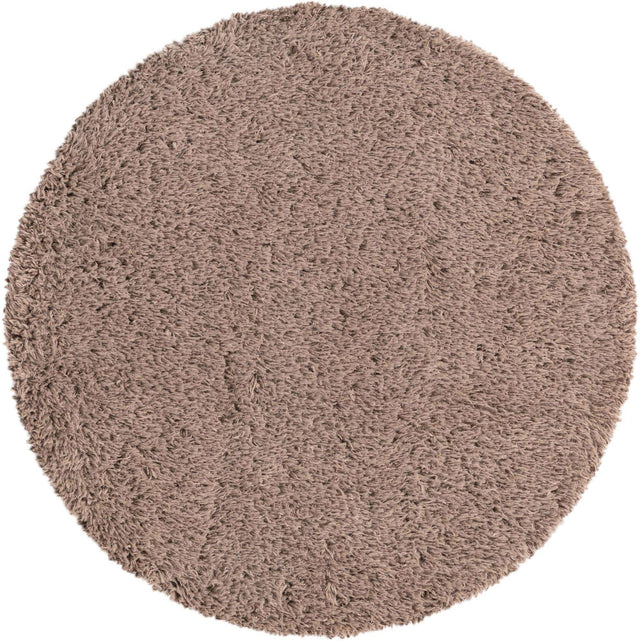 Khaki 4' 1 x 4' 1 Infinity Shag Round Area Rug Thick Soft Touch Fluffy & Plush Shaggy Pile 100% Polypropylene With Jute Backing Solid Color Minimalist Carpet for Sale at Rug Engine
