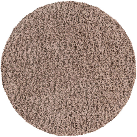 Khaki 5' 1 x 5' 1 Infinity Shag Round Area Rug Thick Soft Touch Fluffy & Plush Shaggy Pile 100% Polypropylene With Jute Backing Solid Color Minimalist Carpet for Sale at Rug Engine