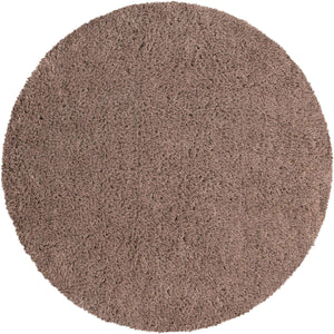 Khaki 6' 7 x 6' 7 Infinity Shag Round Area Rug Thick Soft Touch Fluffy & Plush Shaggy Pile 100% Polypropylene With Jute Backing Solid Color Minimalist Carpet for Sale at Rug Engine