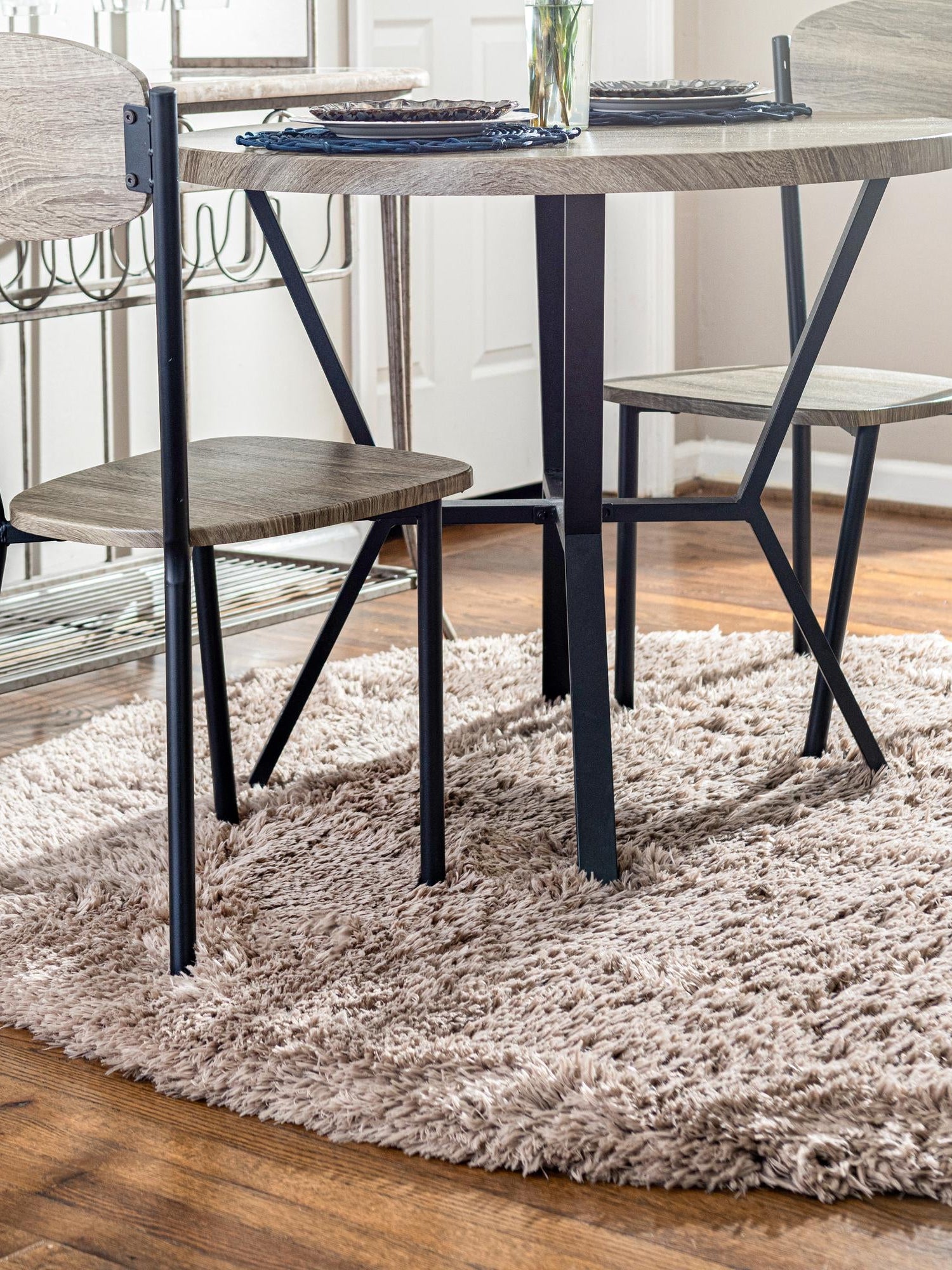 Khaki 4' 1 x 4' 1 Infinity Shag Round Area Rug Thick Soft Touch Fluffy & Plush Shaggy Pile 100% Polypropylene With Jute Backing Solid Color Minimalist Carpet for Sale at Rug Engine