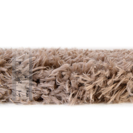 Khaki 3' 3 x 3' 3 Infinity Shag Round Area Rug Thick Soft Touch Fluffy & Plush Shaggy Pile 100% Polypropylene With Jute Backing Solid Color Minimalist Carpet for Sale at Rug Engine