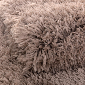Khaki 8' x 8' Infinity Shag Round Area Rug Thick Soft Touch Fluffy & Plush Shaggy Pile 100% Polypropylene With Jute Backing Solid Color Minimalist Carpet for Sale at Rug Engine
