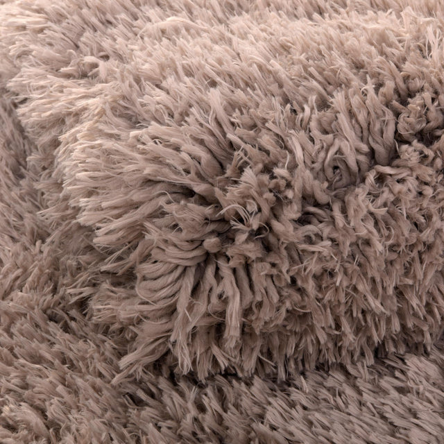 Khaki 8' x 8' Infinity Shag Round Area Rug Thick Soft Touch Fluffy & Plush Shaggy Pile 100% Polypropylene With Jute Backing Solid Color Minimalist Carpet for Sale at Rug Engine