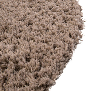 Khaki 8' x 8' Infinity Shag Round Area Rug Thick Soft Touch Fluffy & Plush Shaggy Pile 100% Polypropylene With Jute Backing Solid Color Minimalist Carpet for Sale at Rug Engine